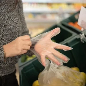 Easy to Take Thin PE Gloves Disposable Guanti Monouso for Supermarket Produce Food Handling