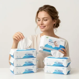 Eco-Friendly Antibacterial Baby Wipes 80 Pack Large Bag Newborn Wet Wipes Extra Soft Individually Wrapped Non-Woven Wipes