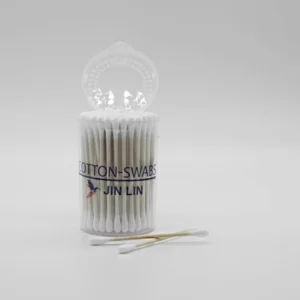 Eco-Friendly Bamboo Stick with Double Round Heads Cotton Swabs for Makeup