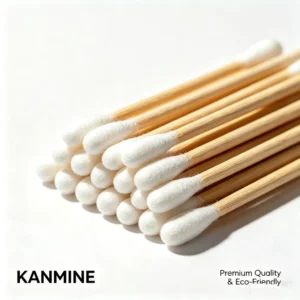 Eco Friendly Biodegradable Bamboo Cotton Swab 100% Pure Cotton Bud for Makeup Baby Ear Cleaning 200pcs Box