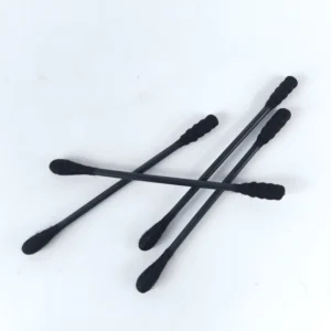 Eco-Friendly Biodegradable Double-Head Cotton Swab Qtips Black Color Paper Stick Sustainable Cotton Bud