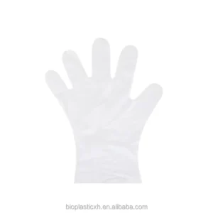 Eco-Friendly Biodegradable HDPE Gloves Disposable Food Grade Plastic Gloves for Cleaning Transparent Individual Grocery