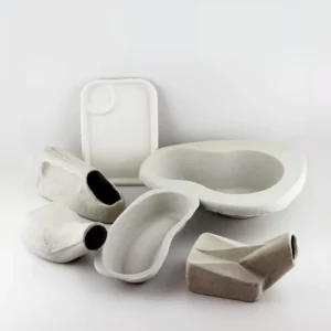 Eco Friendly Biodegradable Paper Molded Pulp Kidney Dish Disposable Paper Tray with Embossing Matt Lamination for Personal Care