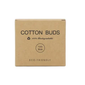 Eco Friendly Cotton Swabs 100pcs Box Bamboo Sticks Biodegradable Wooden Cotton Buds for Ear Cleaning Makeup