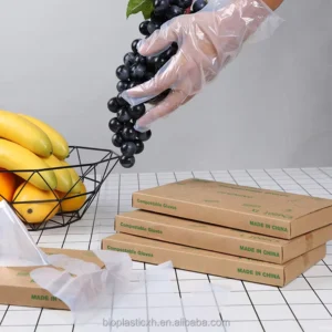 Eco Friendly Disposable Gloves Biodegradable Compostable PLA Material for Grocery and Food Industries
