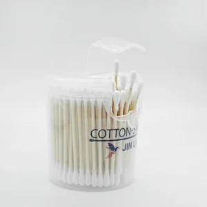 Eco Friendly Double Round Heads Cotton Swabs Plastic Stick Makeup Accessory