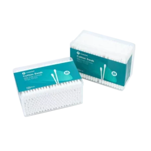 Eco Friendly Double Round Tip Cotton Bud 300pcs pp Stick Cotton Swab with square Box