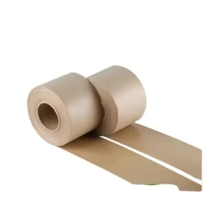 Eco-Friendly Heavy Duty Kraft Paper Tape Roll Rubber Pressure Sensitive Single Sided Waterproof Strong Adhesion Carton Sealing