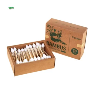 Eco Friendly Medical Bamboo Stick Cotton Swab Buds Set for Baby with CE ISO Certification 11.5×9.1×4.1cm