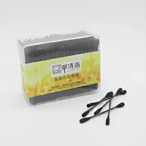 Eco Friendly Paper Cotton Swab Q Tips Stick Round and Spiral Head in PP Box for Cosmetic Use