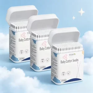Eco Friendly Paper Stem Baby Cotton Swabs Custom Color Hypoallergenic Disposable Ear Cleaning Qtips for Infant Care