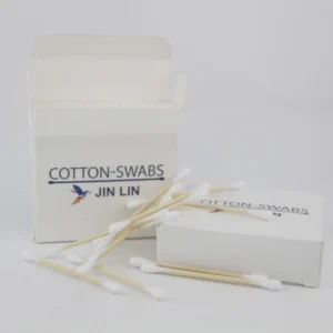 Eco Friendly Premium Bamboo Cotton Swabs Double Round Head Paper Square Box