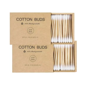 Eco Friendly Sustainable Bamboo Cotton Swabs Cotton Buds Multi color for Ears and Makeup Remover