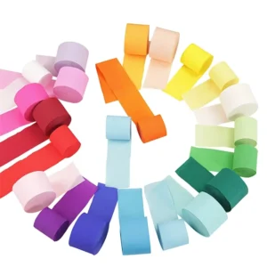 Eco friendly Bright Color Handmade DIY Party Decoration Crepe Paper Streamers Crinkle Roll Crepe Paper for Wedding Graduation