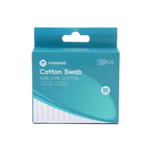 Eco friendly Cotton Bud 100pcs Paper Stick Cotton Swab with Hanging Paper Box