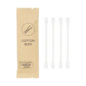 Eco friendly Disposable Cotton Swabs 4pcs Paper Sticks Kraft Paper Sachet for Travel Hotel Use