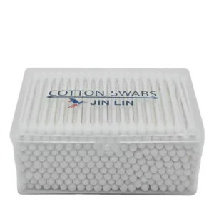 Eco friendly Double Round Tips Cotton Swabs Paper Stick Daily Personal Care in Square Box Hygienic Personal Care Product
