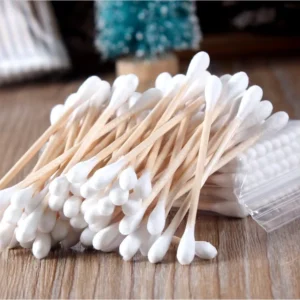 Eco friendly Long Wooden Stick Cotton Bud Cotton Swab Bamboo