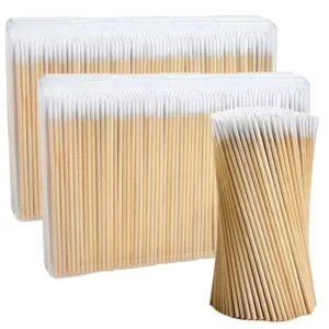 Eco-friendly Pointed Cotton Swabs Storage Box Wooden Sticks for Precision Microblading Cleaning Craft Supplies