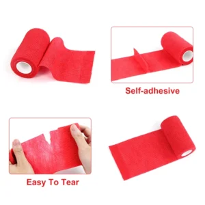 Elastic Cohesive Bandage Wrap Self Adhesive Vet Wrap Tattoo Grip Tape for Pet Horse Sports Injury Support