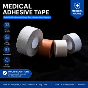 Elastic Cotton Fabric Medical Tape for Sports Strapping Surgical Bandage Fixation Rolls