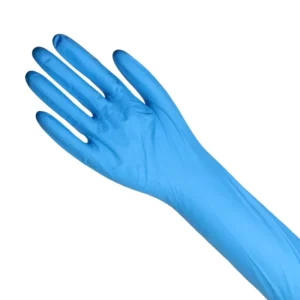 Elbow Long Nitrile Gloves Single Use EN ISO 374 Type B Powder Free Textured Fingers Obstetric Gynecologic Gloves