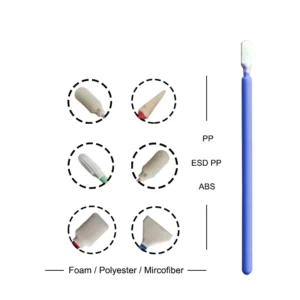 Electronics Industrial Cleaning Dust Free 100pcs Small Cleanroom Polyester Dacron Head Swab Stick