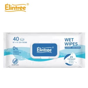 Elintree Adult Wipes Customized 40 Count Alcohol free and Fragrance free Wet Wipes Extra Large Sizes for Elders Seniors Adults
