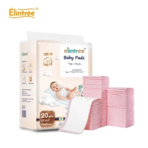 Elintree OEM Disposable Underpad Ultra Soft Leak Proof Diaper Changing Pad for Baby 3 5 Ply