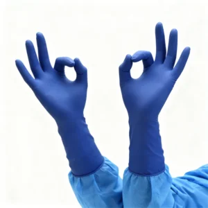 En455 Safety Hand Powder Free Blue Disposable Medical Polyisoprene Gloves