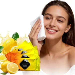 Energizing Lemon Scented Wet Wipes Citrus Fresh Cooling Hand & Face Towels Oil Control for Summer Travel Sports OEM Bulk