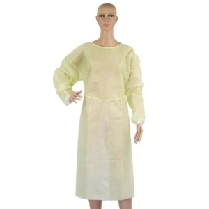 Enhanced SMS Non Woven Eco friendly 95% Filter Rating Long Sleeve Disposable Surgical Gown Pink Blue Medical Protective Clothing