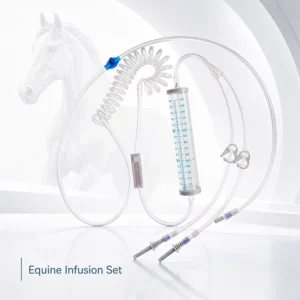 Equine Infusion Set Veterinary IV Administration Large Animal Injection Equipment Dual Spikes Coiled Tubing Horse IV Drip Set
