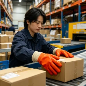 Ergonomic 26cm Fluorescent Smooth PVC Hand Protection Gloves with Knit Wrist for All scenario Labor Safety