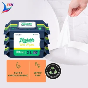 Essentials Health Care Flushable Wipes Toilet Wet Flushable Wipes 60pcs for Adult