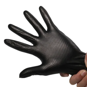 Examination Latex Free Heavy Work Black Nitrile Gloves Disposable Black Diamond Grip Nitrile Gloves