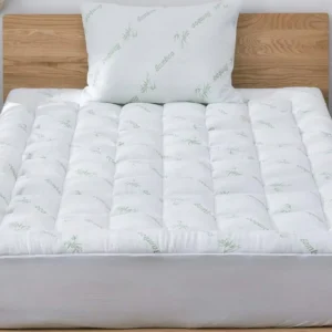 Extra Plush Cooling Topper Bamboo Cover with Fitted Skirt Quilted Disposable Mattress Pad