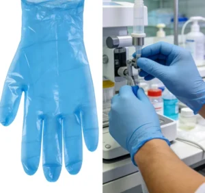 Extra Small Blue Vinyl Latex Free Powder Free Disposable Safety Gloves 100 Gloves box
