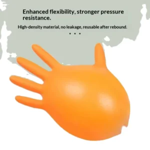 Extra-thick Orange Disposable Nitrile Rubber Latex Gloves Diamond Pattern Non-slip Industrial-grade Wear-resistant Labor