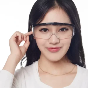 Eye Protection Clear Lab Safety Goggles Chemistry Medical Use Fit Eyeglasses Scratch-Resistant Anti-Fog Polycarbonate