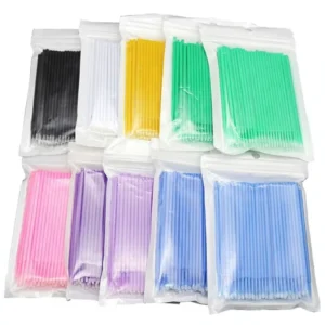 Eyelash Extension Removal Nano Cotton Swabs (PE Cotton) 100 Pcs Per Pack Small-headed Cotton Swabs Eyelash Micro-brush