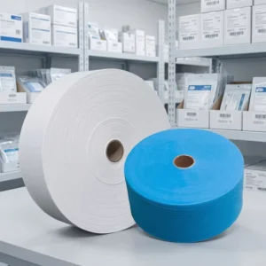 [FACTORY] 30~45gsm Lightweisght SMS Non Woven Roll Lightweight Breathable Waterproof Medical Gowns Cloth PP Nonwoven Fabric
