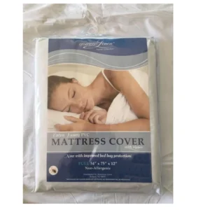 FULL Size PVC Vinyl Thin Bed Mat Anti Bacteria Waterproof Plain Design Hospital Hotel Home Use with Zipper Full Covered