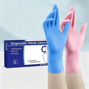 Factory 4mil Powder Free Disposable Nitrile Work Gloves 28cm Non Sterile Breathable Waterproof Chemical Safety