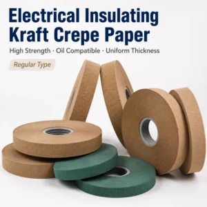 Factory 50-200gsm 0.05-0.25mm Electrical Insulation Roll Regular Kraft Crepe Paper for Transformer Cable