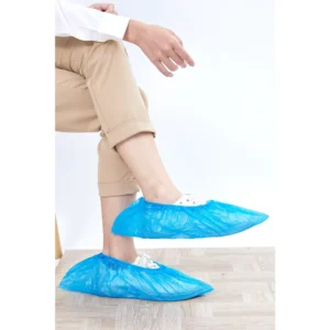 Factory Anti-Dust Waterproof Blue CPE Disposable Shoe Cover Overshoes PE Material Foot Covers Medical Cap & Shoe Cover