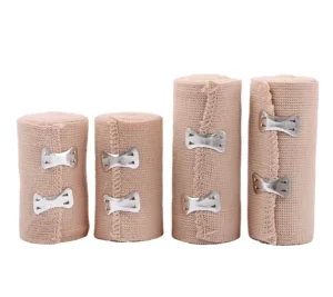 Factory Best Sell Compression Cotton Medical High Elastic Bandage with Clips