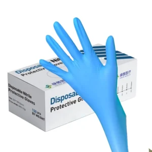 Factory Blue Disposable Safety Nitrile Gloves CE Certified Puncture Resistant Powder Free Food Handling for Pcs Box