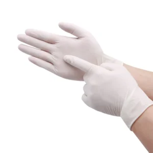 Factory China Latex Disposable Powder Free White Comfortable Examination Gloves Non Sterile Medical Exam Waterproof