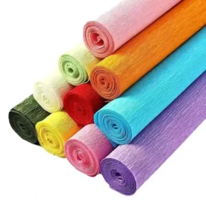 Factory Colorful Crepe Paper Crinkled Edge Paper Premium Floral Wrapping Paper for Fresh Flowers Florists